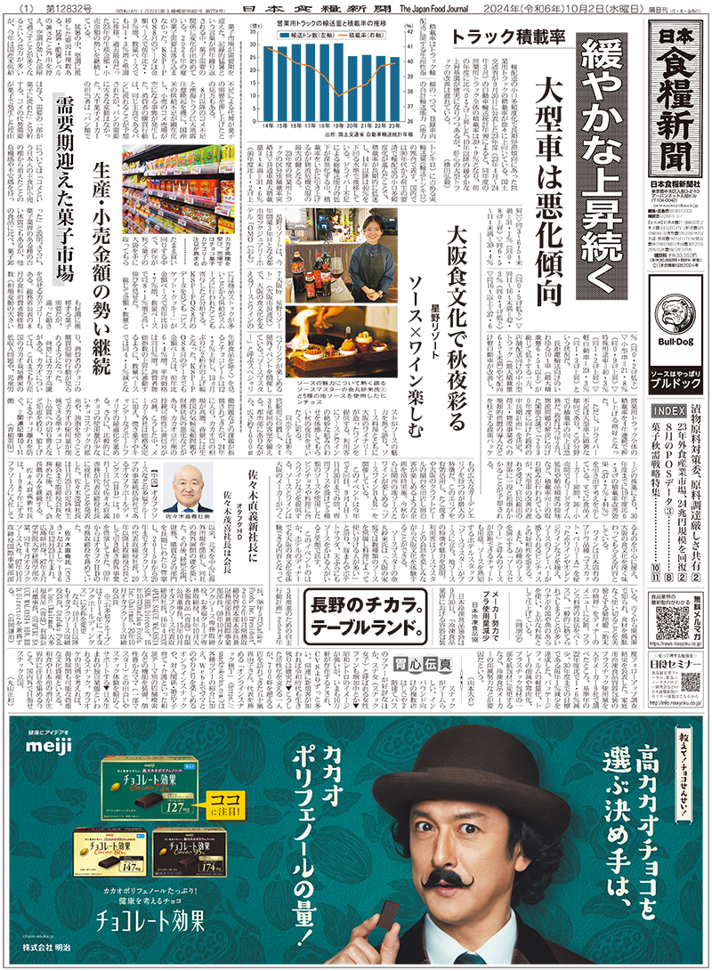 日本食糧新聞2024年10月の画像