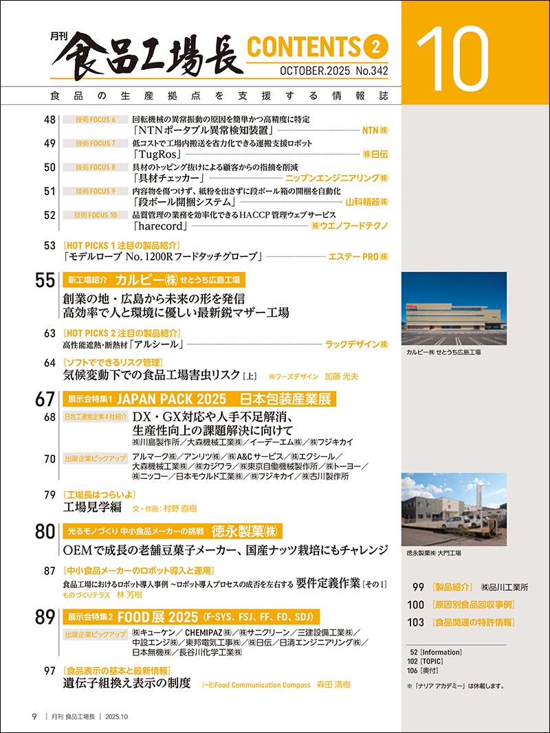 月刊食品工場長2025年10月号の画像