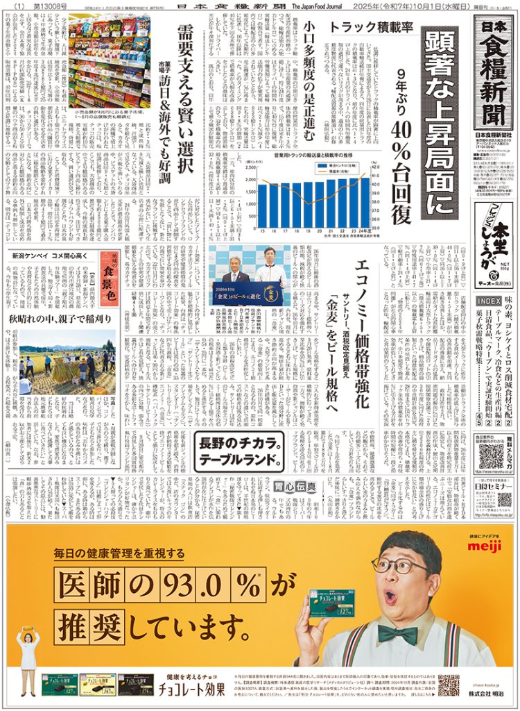日本食糧新聞2025年10月の画像