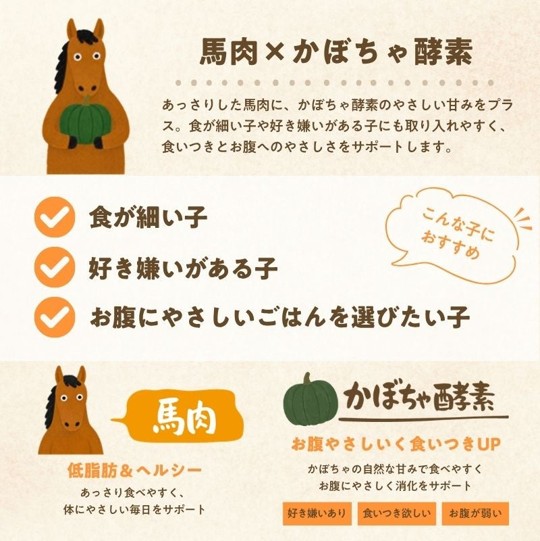 なないろ食堂　かぼちゃ酵素馬肉ペーストの画像