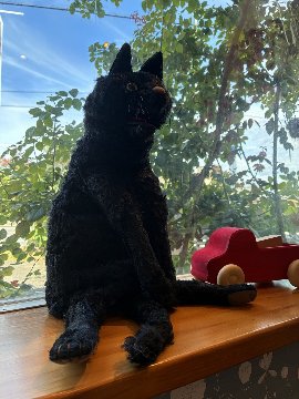 〈バーレーベンのどうぶつ手人形〉　ねこのヘンリー（黒）の画像