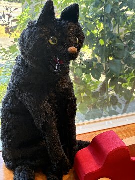 〈バーレーベンのどうぶつ手人形〉　ねこのヘンリー（黒）の画像