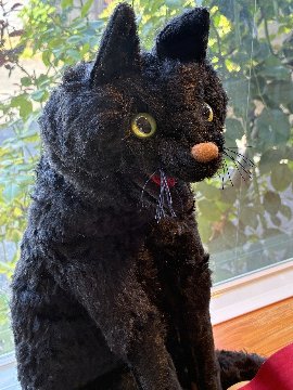 〈バーレーベンのどうぶつ手人形〉　ねこのヘンリー（黒）の画像