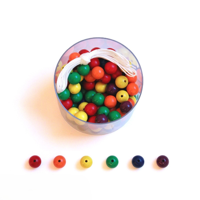 WAKU　６色ビーズ・小穴（6色 x 20個）の画像