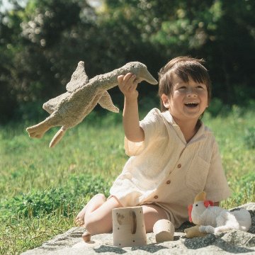 SENGER社　カドリーアニマルグース / グレー (S)　Cuddly animal Goose grey vegan /smallの画像
