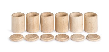 【７月入荷予定分】６カップふた付き 白木  Natural cups with coverの画像