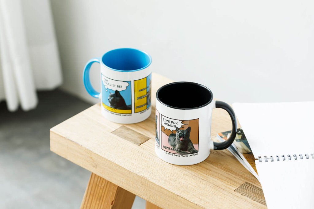 ペアカラーハンドルマグカップの画像