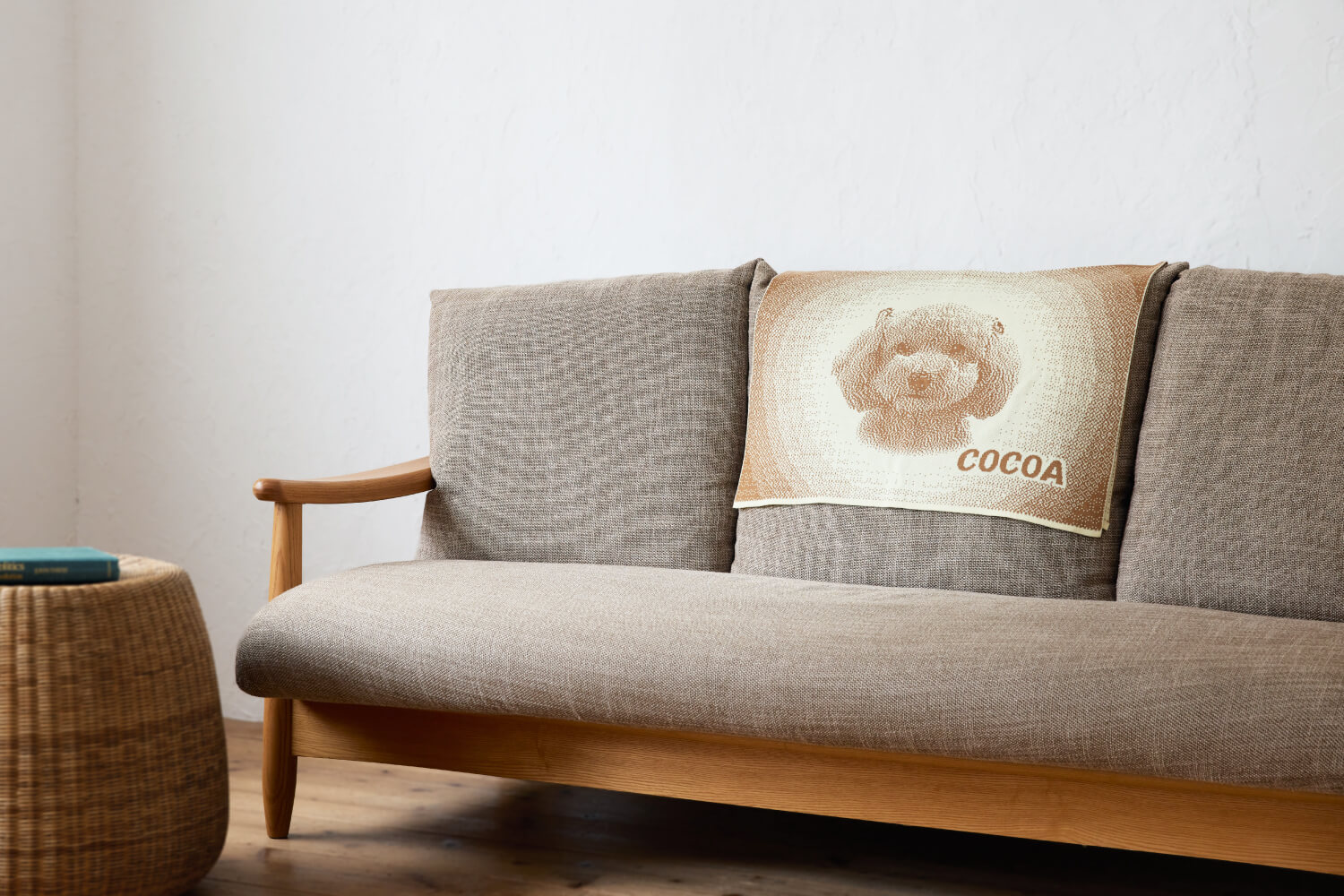 2色編みこみハーフブランケットの画像