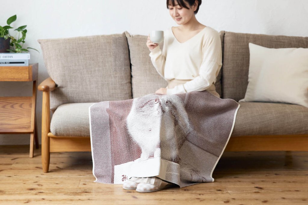 2色編みこみブランケットの画像