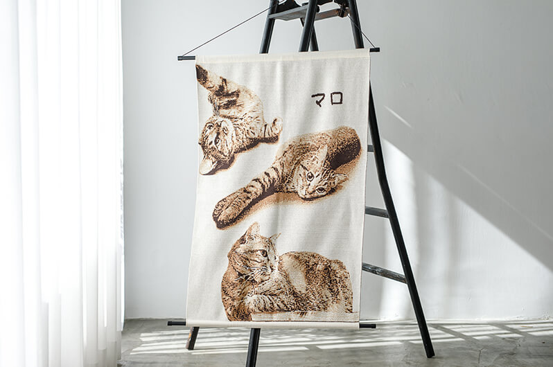 編みこみニットタペストリーの画像