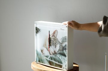 ペットの写真で作るうちの子オリジナル箱型時計フォトボックス画像
