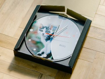 ペットの写真でオーダーメイドできるうちの子オリジナル時計　レインドロップス画像