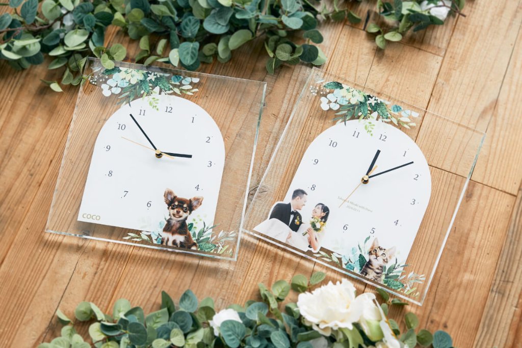 四角時計 30cm ウェディングデザインの画像