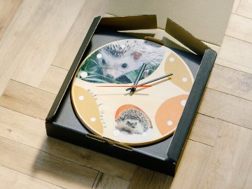ペットの写真でオーダーメイドできるうちの子オリジナル時計　オレンジシェイプ画像