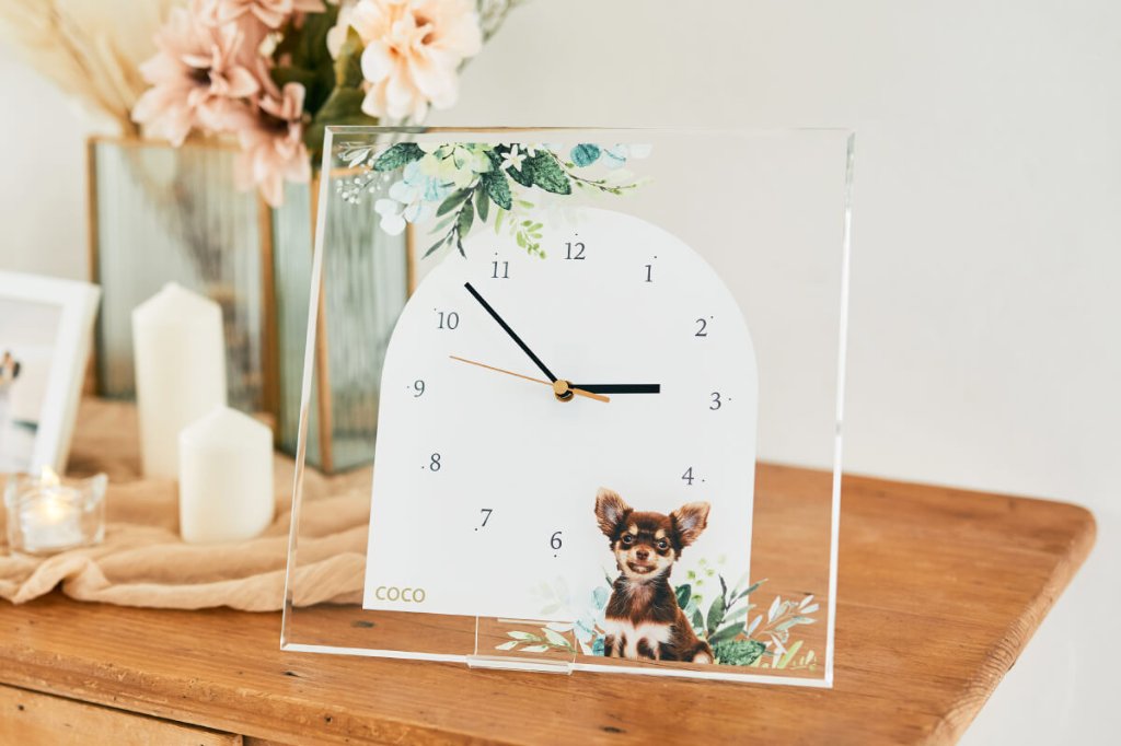 四角時計 30cm ボタニカルデザインの画像