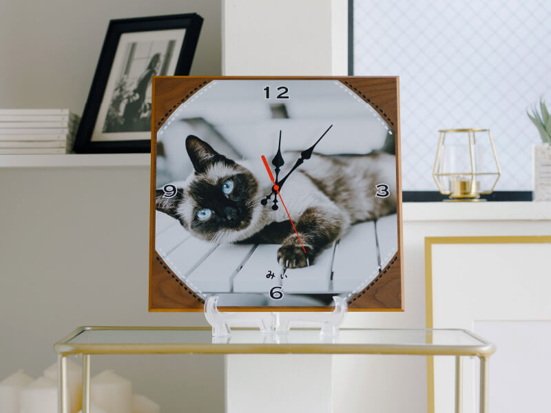 ペットの写真でオーダーメイドできるうちの子オリジナル時計　オクタゴン画像