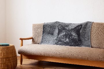 編み込みストール グレーの画像