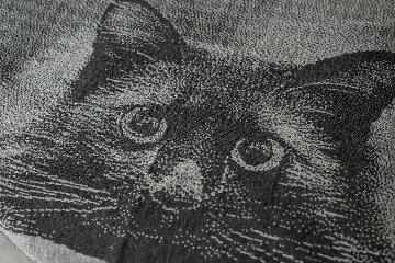 編み込みストール グレーの画像