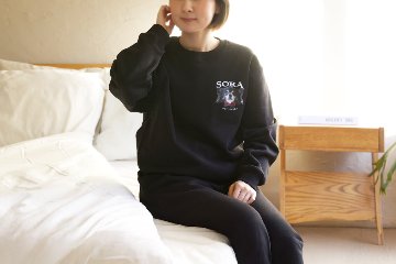 スウェット上下セット ワンポイントリボンデザインの画像