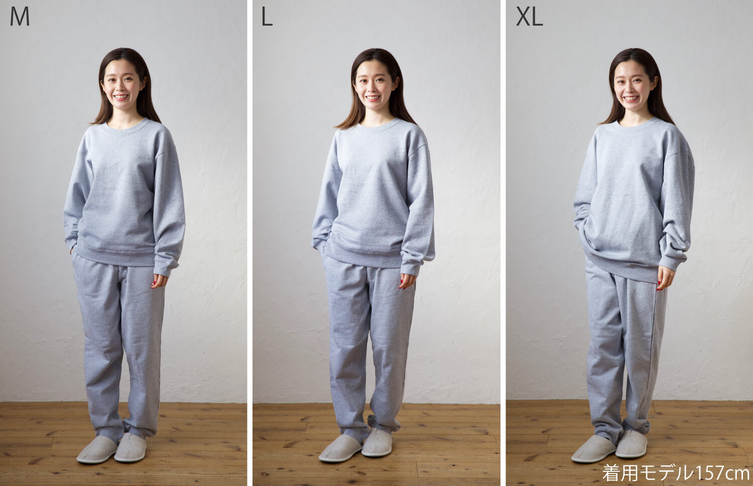 スウェット上下セット スクエアデザインの画像