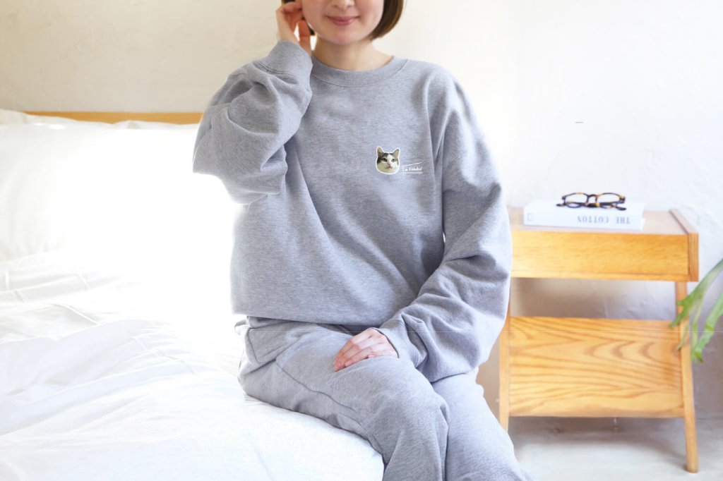 スウェット上下セット ワンポイントふちどりデザインの画像