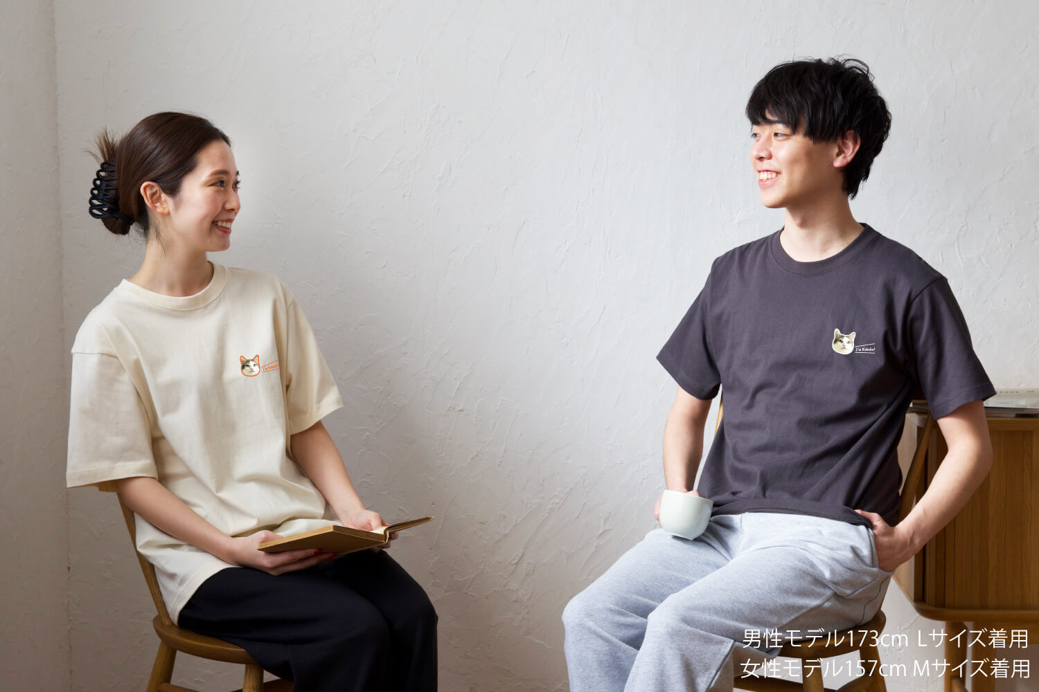 Tシャツ ワンポイントふちどりデザインの画像