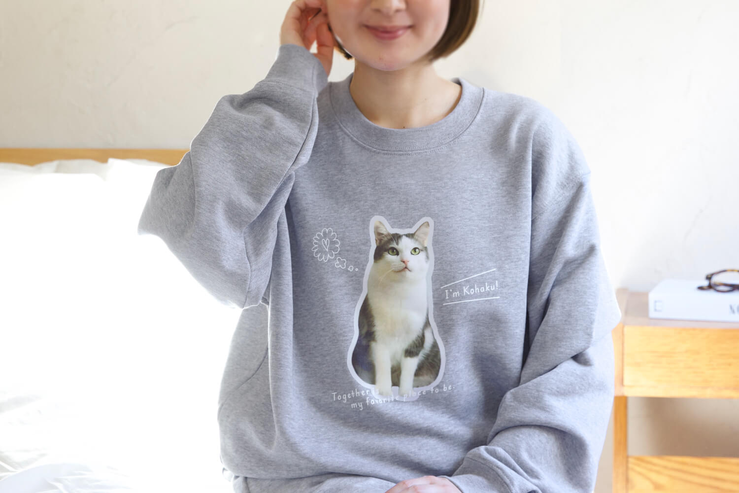 ペアスウェット ふちどりデザインの画像
