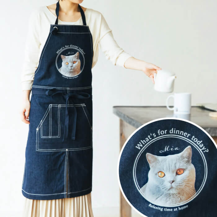 うちの子エプロン カフェ風デザイン