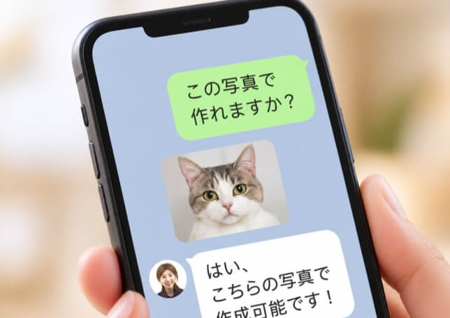 LINEで写真を送って相談している画面
