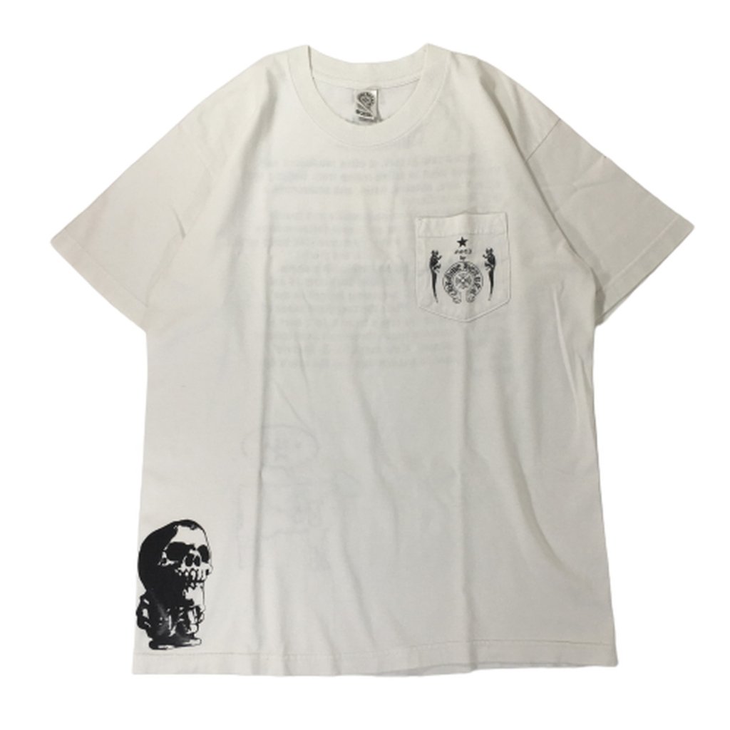 クロムハーツ ポケットTシャツ フォティ スカル バックプリント FOTI T-SHRT S/S TEE WHITE ホワイト 白 半袖 国内正規 JPタグ Lの画像