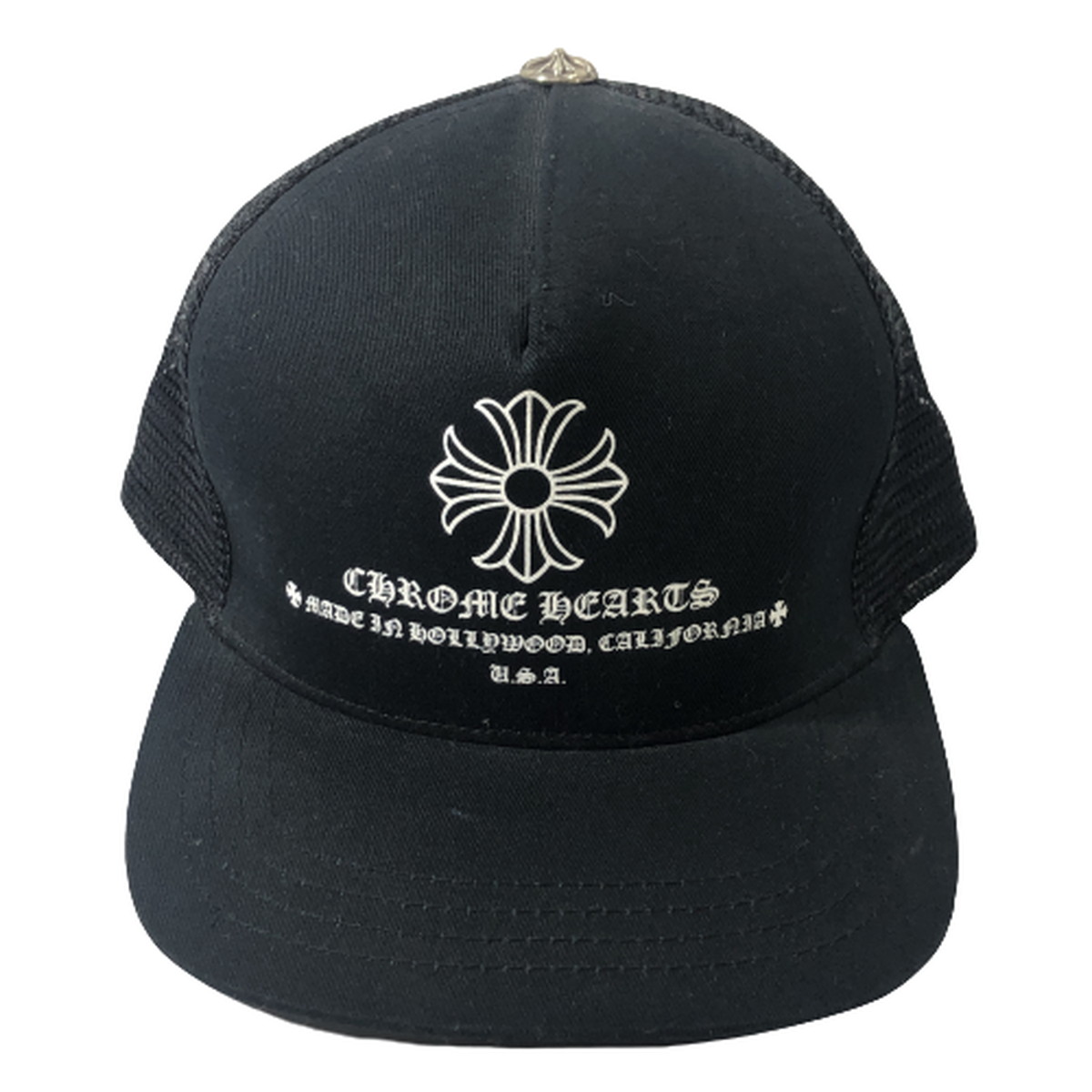 クロムハーツ CHROME HEARTS キャップ トラッカー メッシュ CHプラス PRINTED TRUCKER CAP 黒 帽子 画像