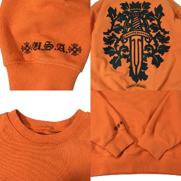 CHROME HEARTS クロムハーツ Vine Dagger Crewneck Sweatshirt スエット オレンジ 国内正規 Mの画像