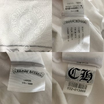 CHROME HEARTS クロムハーツ マルチカラー セメタリークロス ポケットTシャツ 国内正規品 MLTCOL CEM CRS SS TEE 白半袖 Lの画像