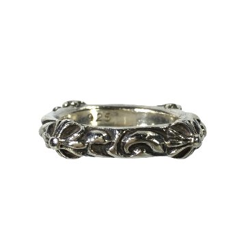 CHROME HEARTS クロムハーツ リング SBTバンドリング SBT BAND RING 指輪 シルバー クロス スクロール 指輪 18号の画像