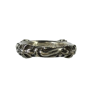 CHROME HEARTS クロムハーツ リング SBTバンドリング SBT BAND RING 指輪 シルバー クロス スクロール 指輪 18号の画像