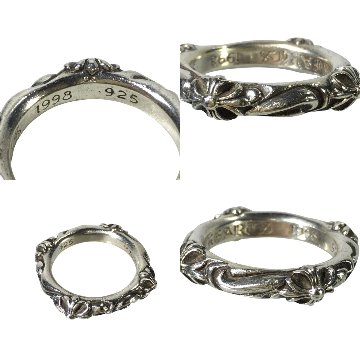 CHROME HEARTS クロムハーツ リング SBTバンドリング SBT BAND RING 指輪 シルバー クロス スクロール 指輪 18号の画像