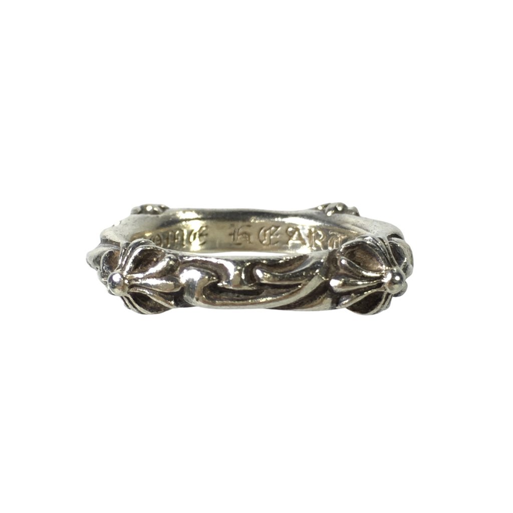 CHROME HEARTS クロムハーツ リング SBTバンドリング SBT BAND RING 指輪 シルバー クロス スクロール 指輪 18号の画像