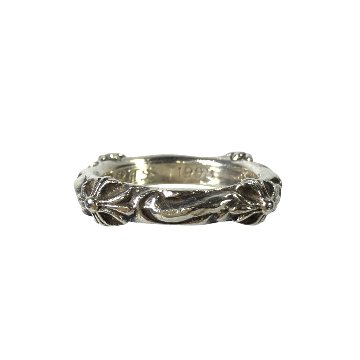 CHROME HEARTS クロムハーツ リング SBTバンドリング SBT BAND RING 指輪 シルバー クロス スクロール 指輪 18号の画像