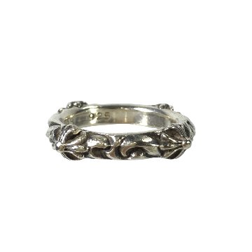 CHROME HEARTS クロムハーツ リング SBTバンドリング SBT BAND RING 指輪 シルバー クロス スクロール 指輪 18号の画像