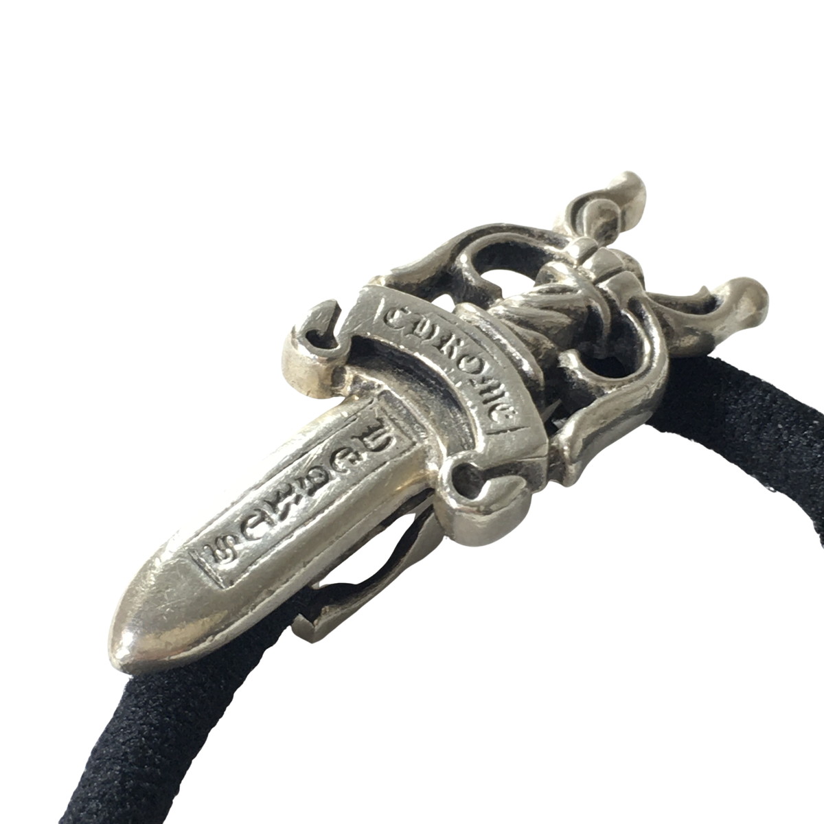 CHROME HEARTS クロムハーツ ヘアバンド ダガー ヘアゴム DAGGER HAIRBAND DGGR コンチョ ブレス シルバー の画像