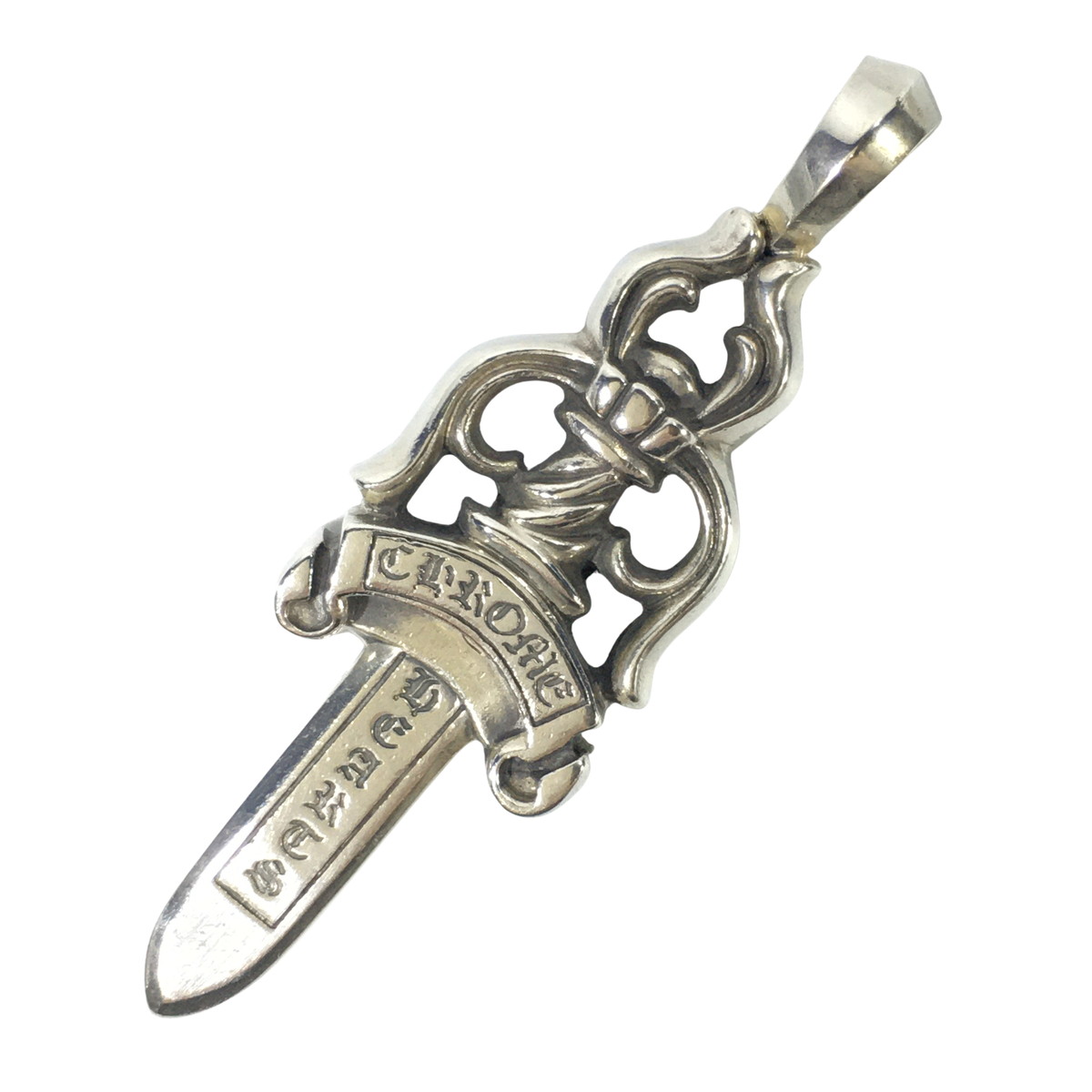 CHROME HEARTS クロムハーツ ネックレス ダガー ペンダント ラージ ウィズベイル LARGE DAGGER LG W/BALE L シルバー トップ の画像