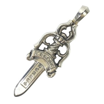 CHROME HEARTS クロムハーツ ネックレス ダガー ペンダント ラージ ウィズベイル LARGE DAGGER LG W/BALE L シルバー トップ の画像