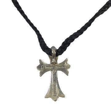 CHROME HEARTS クロムハーツ ネックレス CHクロス ペンダント スモール レザーブレイド ボロチップ 105cmの画像