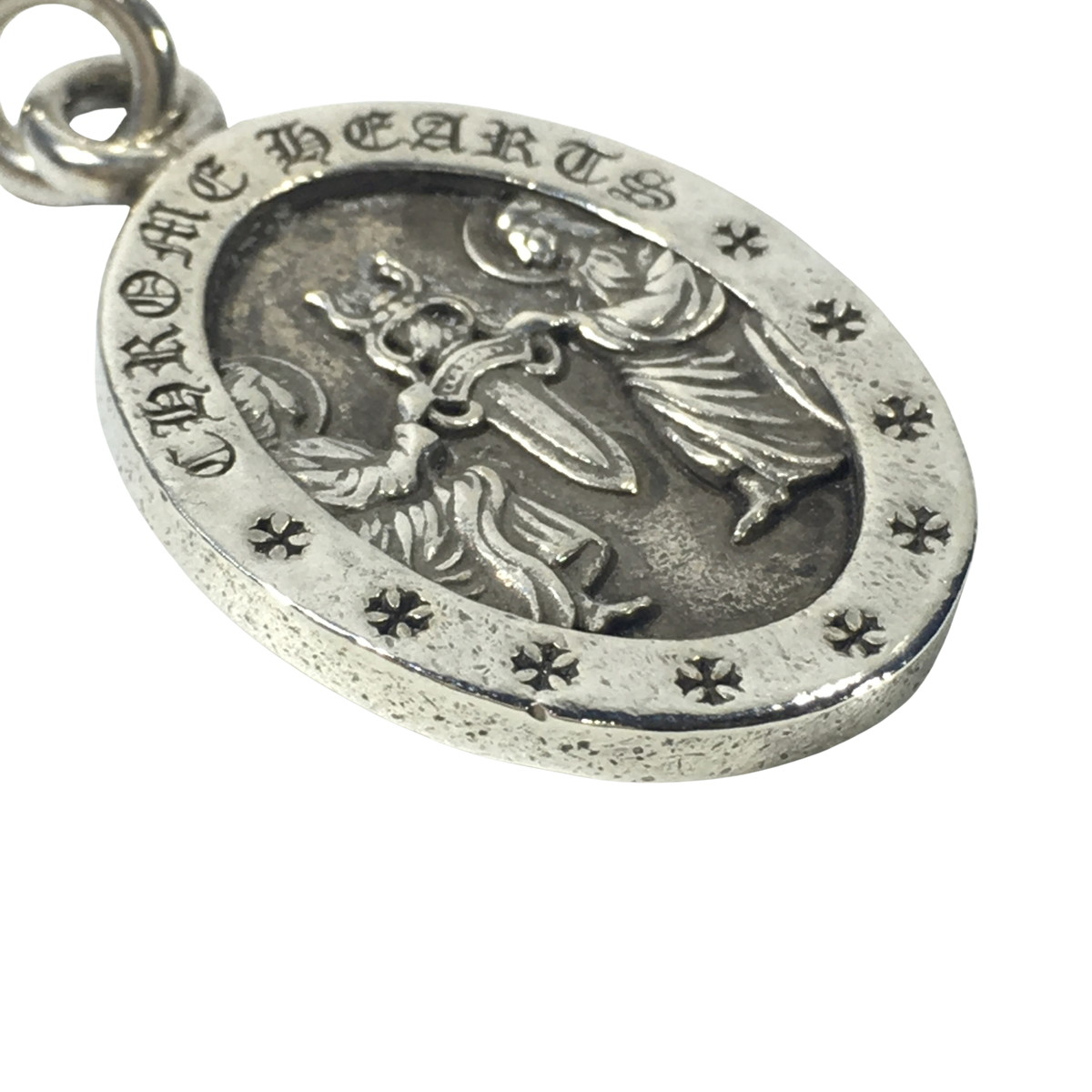 CHROME HEARTS クロムハーツ ネックレス エンジェルメダル オーバル ANGEL MEDAL OVAL ペンダント トップ シルバー の画像