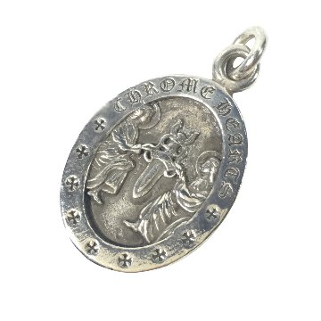 CHROME HEARTS クロムハーツ ネックレス エンジェルメダル オーバル ANGEL MEDAL OVAL ペンダント トップ シルバー の画像