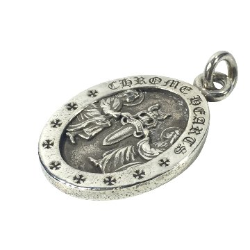 CHROME HEARTS クロムハーツ ネックレス エンジェルメダル オーバル ANGEL MEDAL OVAL ペンダント トップ シルバー の画像