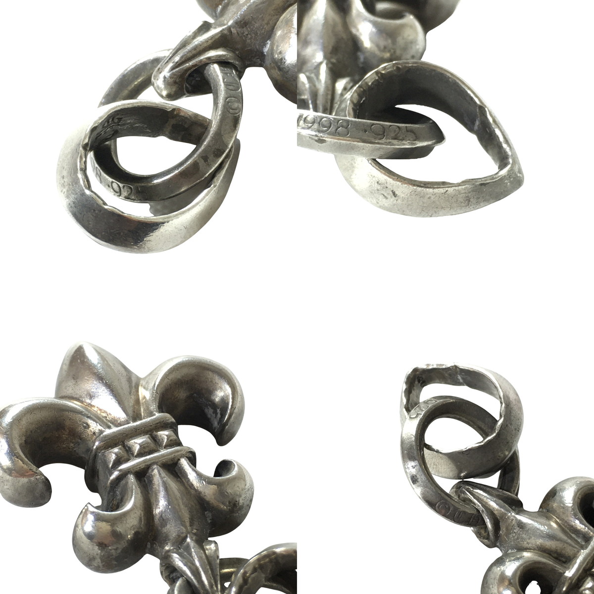 CHROME HEARTS クロムハーツ ネックレス BSフレアペンダント wベイル BS FLUER PENDANT BALE トップ シルバー の画像