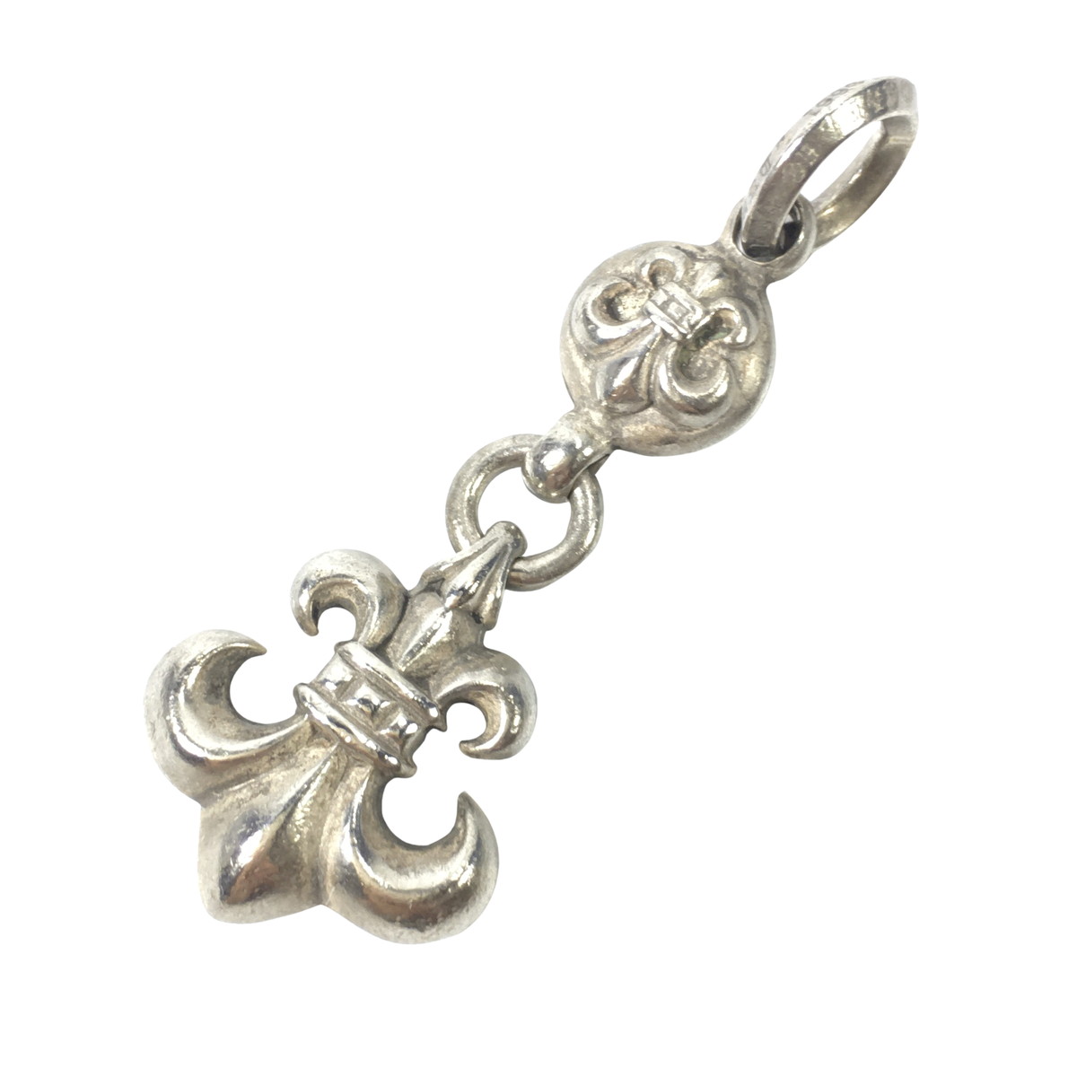 CHROME HEARTS クロムハーツ ネックレス 1ボールBSフレアチャーム 1BALL BS FLEUR CHARM 1B FLR ペンダント トップ シルバー の画像