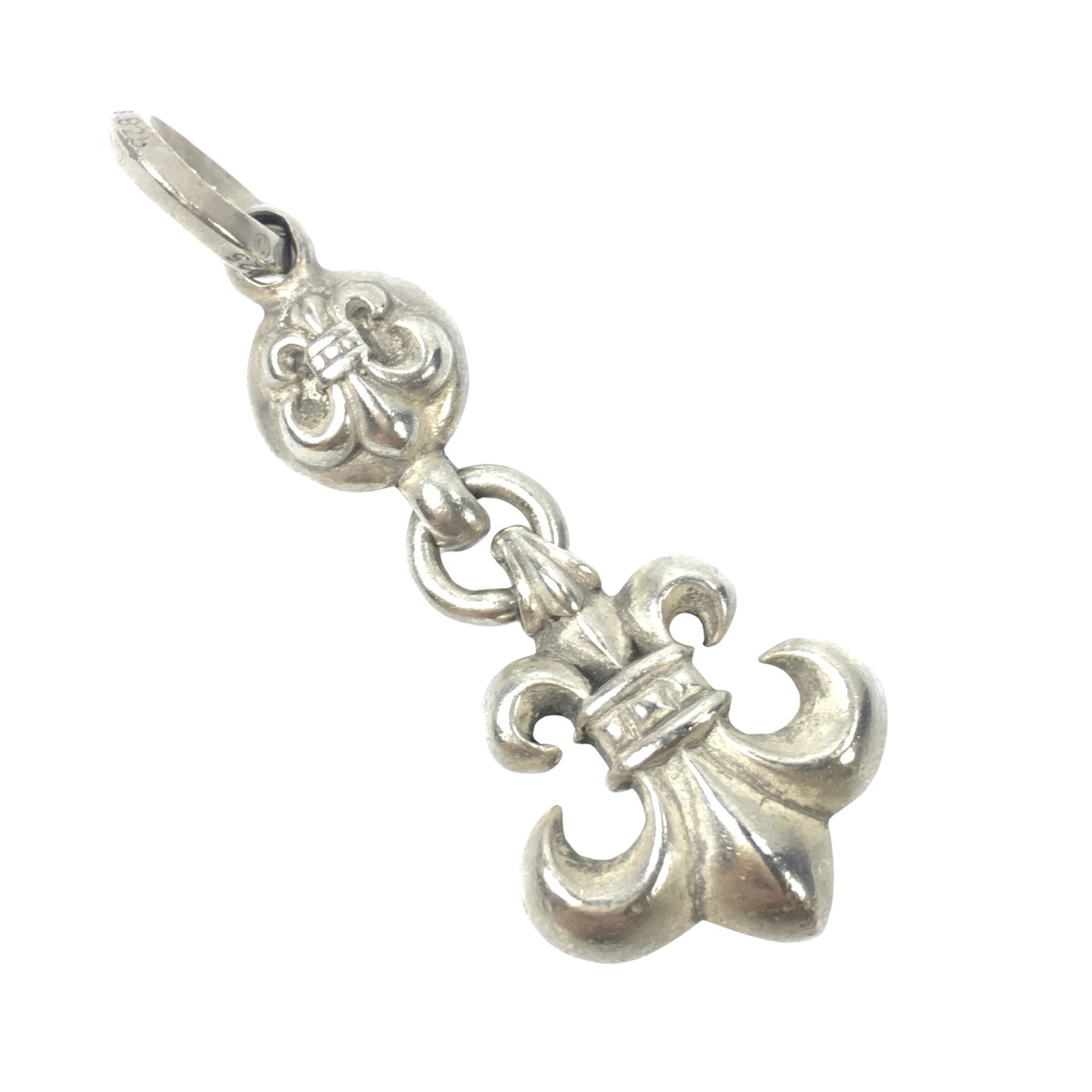 CHROME HEARTS クロムハーツ ネックレス 1ボールBSフレアチャーム 1BALL BS FLEUR CHARM 1B FLR ペンダント トップ シルバー の画像