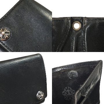 CHROME HEARTS クロムハーツ 3フォールド レザーウォレット クロスボタン 三つ折り財布 3 FOLD WALLET CRS BTTN CROSS の画像